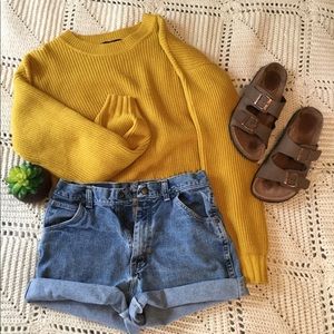 Wrangler denim shorts, dark blue wash